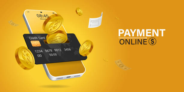 istock online payment via mobile phone.Coin drop in smartphone on yellow background. Shopping through your smartphone without having to carry cash. Pay online through an online wallet on your smartphone. 1402056939