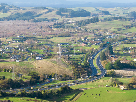 New Zealand State Highway 1 near Pokeno Town in Auckland
