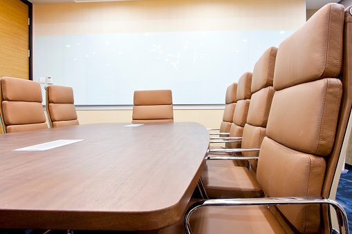 Shot of an empty boardroom at work