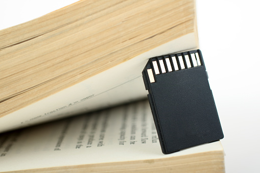 SD Card  between pages of book