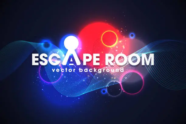 Vector illustration of Escape Room neon signs vector. Escape Room Design template neon sign