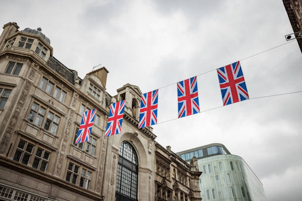 istock United Kingdom flags in London 1402059499