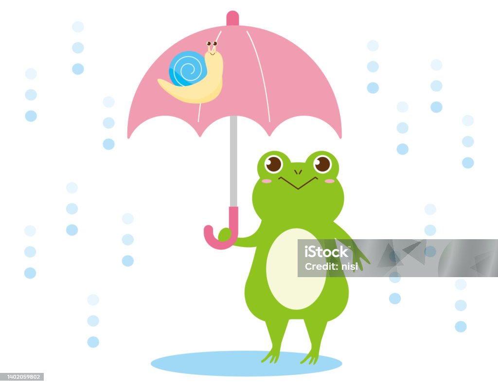 Clip Art Of Cute Frog And Snail Vector Illustration Stock Illustration