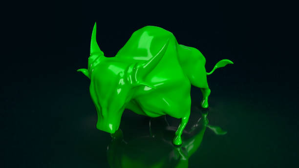 istock The green bull on black background  for business concept 3d rendering 1402060652