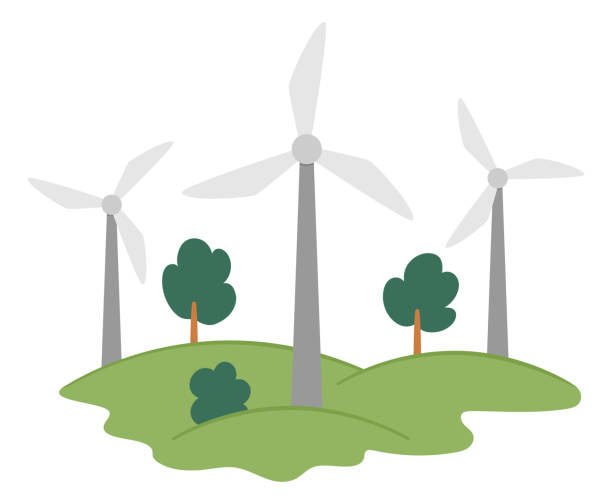 Vector wind generator or turbine icon. Alternative energy source illustration. Environment friendly concept. Ecological electricity equipment illustration. Cute earth day landscape or scene Vector wind generator or turbine icon. Alternative energy source illustration. Environment friendly concept. Ecological electricity equipment illustration. Cute earth day landscape or scene air power stock illustrations