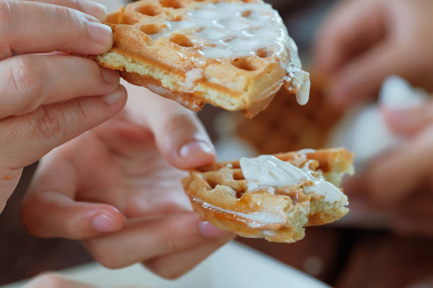 istock Homemade waffels with vanilla icecream.. 1402068248
