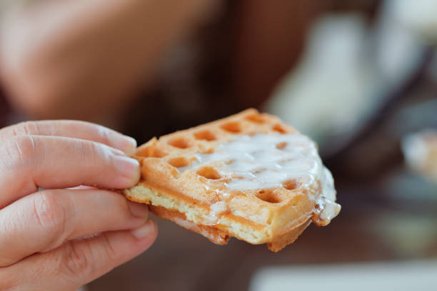 istock Homemade waffels with vanilla icecream.. 1402068289