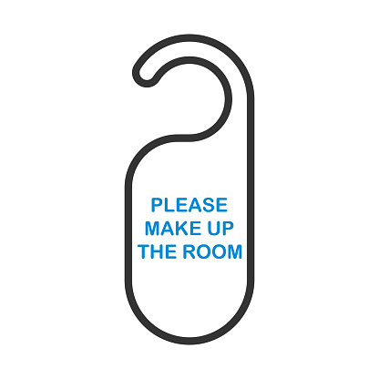 Mke Up Room Tag Icon. Editable Bold Outline With Color Fill Design. Vector Illustration.