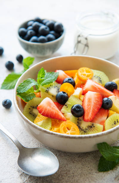 istock Healthy fresh fruit salad in a bowl 1402079379
