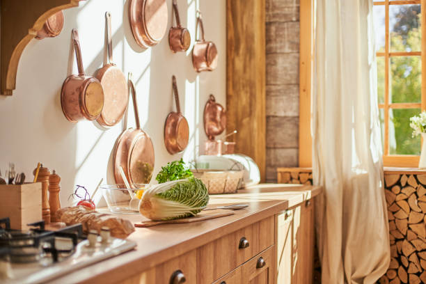istock Bright kitchen in Scandinavian style on a sunny day. 1402079413
