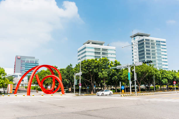 Taichung, Taiwan- October 4, 2021: Modern building view of the Central Taiwan Science Park Bureau, Ministry of Science and Technology in Taichung, Taiwan.