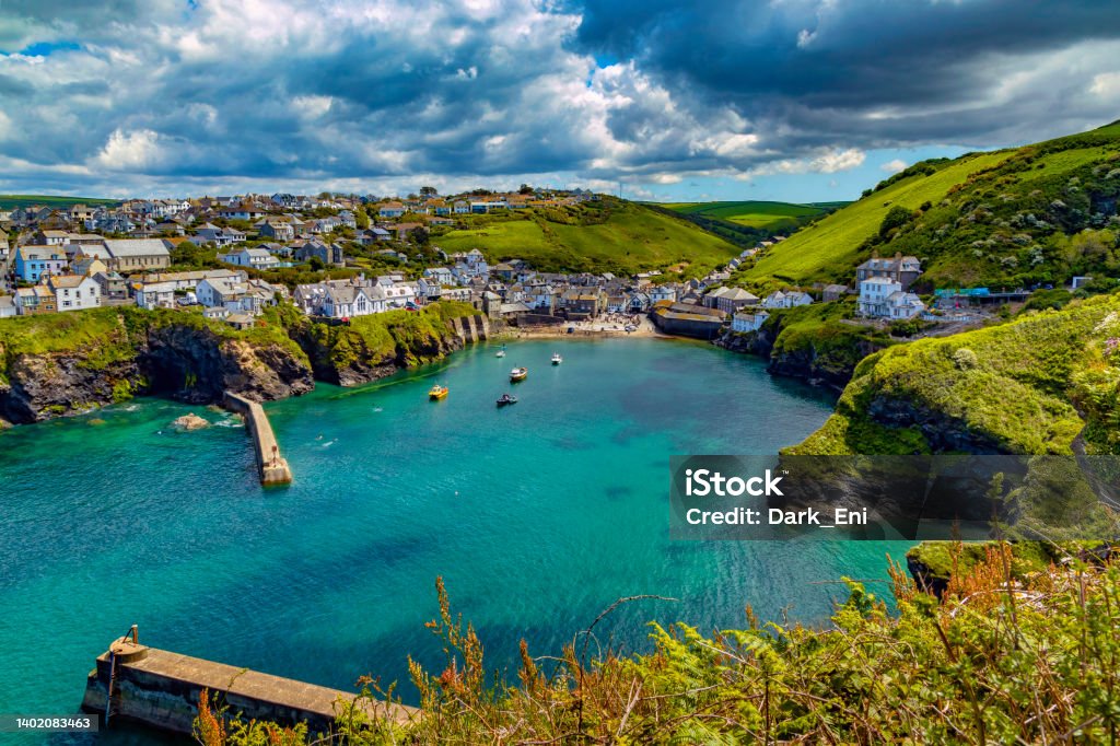 Port Issac in Cornwall, England Port Isaac is a small fishing village on the Atlantic coast of north Cornwall, England, in the United Kingdom. Cornwall - England Stock Photo