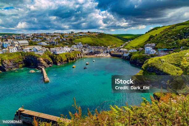 Port Issac In Cornwall England Stock Photo - Download Image Now - Cornwall - England, Port Isaac, Coastline