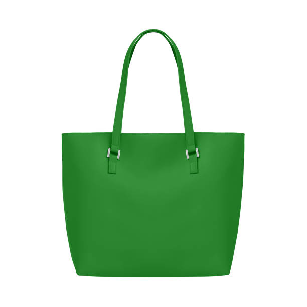 istock Green elegant leather tote shoulder bag isolated white 1402086520