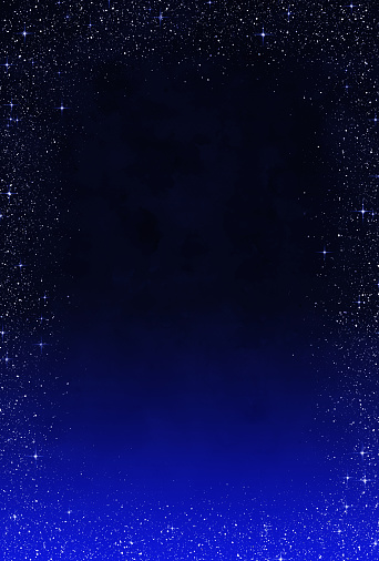 Beautiful starry sky landscape illustration