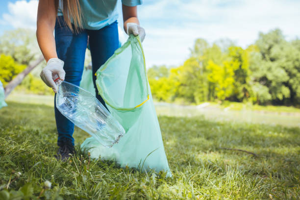 неузнаваемая женщина убирает парк от мусора - sustainable resources environment education cleaning стоковые фото и изображения