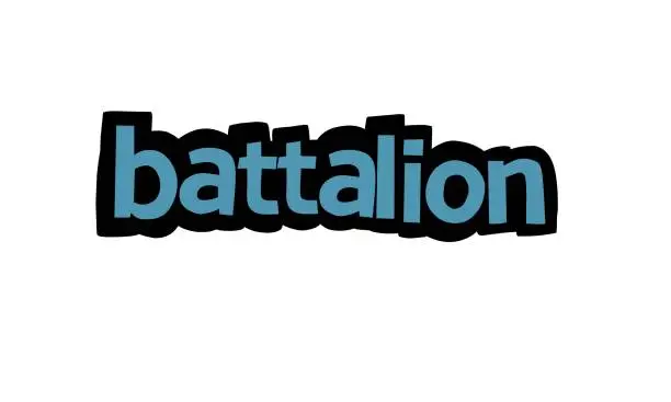Vector illustration of BATTALION writing graffiti design on white background