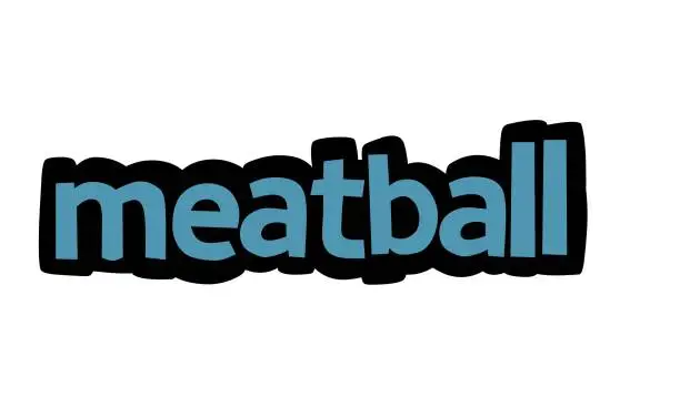 Vector illustration of MEATBALL writing graffiti design on white background