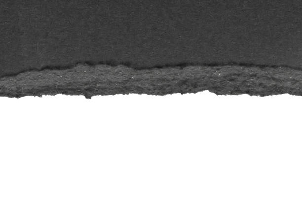 istock Black ripped paper torn edges strips isolated on white background 1402093050