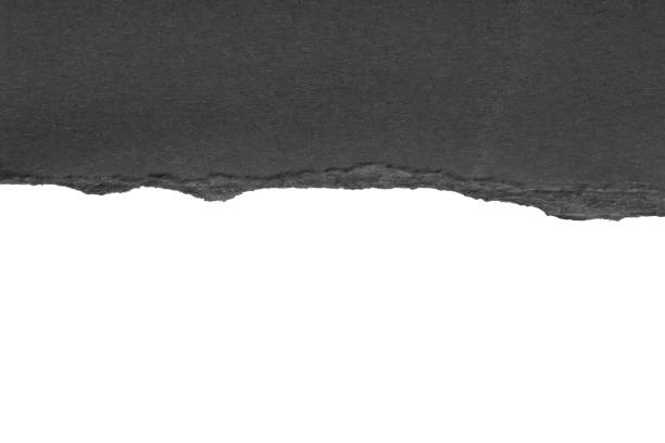 istock Black ripped paper torn edges strips isolated on white background 1402093060