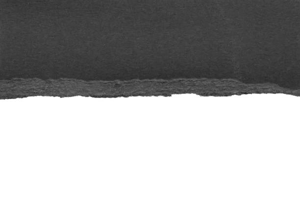 istock Black ripped paper torn edges strips isolated on white background 1402093065