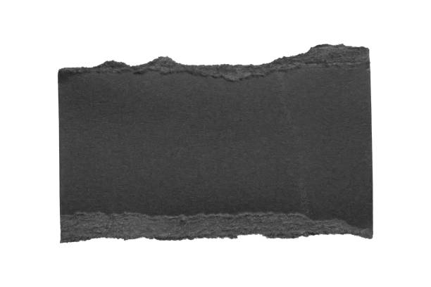istock Black ripped paper torn edges strips isolated on white background 1402093067