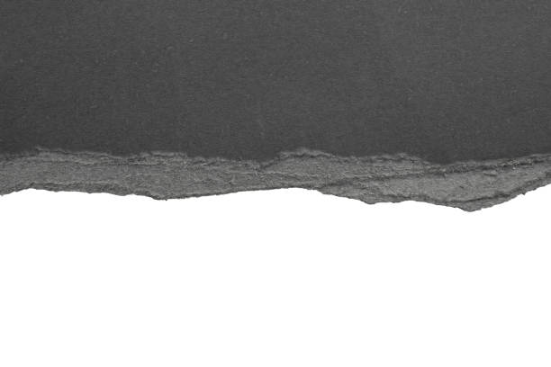istock Black ripped paper torn edges strips isolated on white background 1402093071