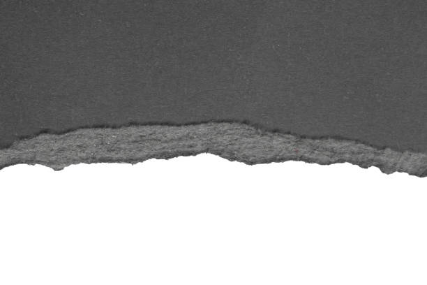 istock Black ripped paper torn edges strips isolated on white background 1402093084
