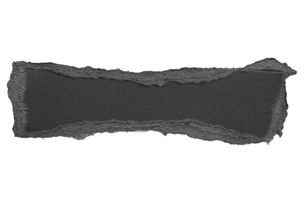 istock Black ripped paper torn edges strips isolated on white background 1402093107
