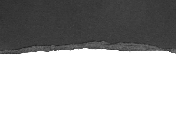 istock Black ripped paper torn edges strips isolated on white background 1402093115