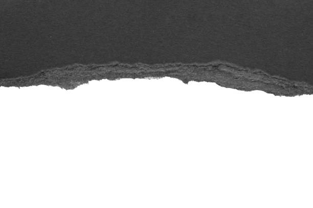 istock Black ripped paper torn edges strips isolated on white background 1402093119