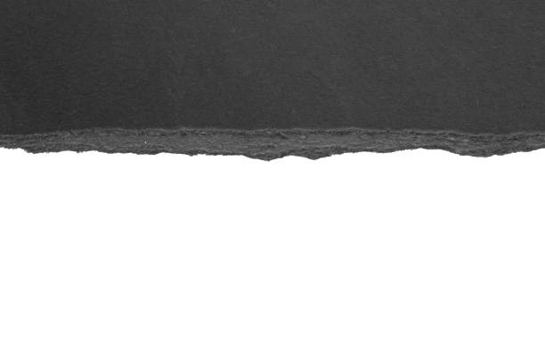 istock Black ripped paper torn edges strips isolated on white background 1402093186