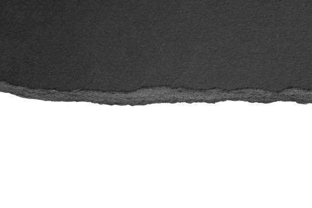 istock Black ripped paper torn edges strips isolated on white background 1402093193