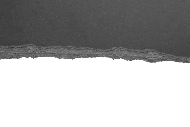 istock Black ripped paper torn edges strips isolated on white background 1402093200