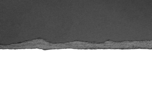 istock Black ripped paper torn edges strips isolated on white background 1402093203