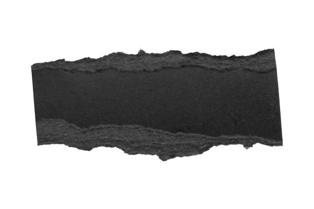 istock Black ripped paper torn edges strips isolated on white background 1402093225