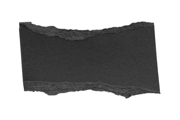 istock Black ripped paper torn edges strips isolated on white background 1402093238