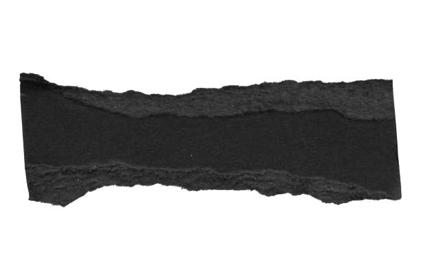 istock Black ripped paper torn edges strips isolated on white background 1402093259
