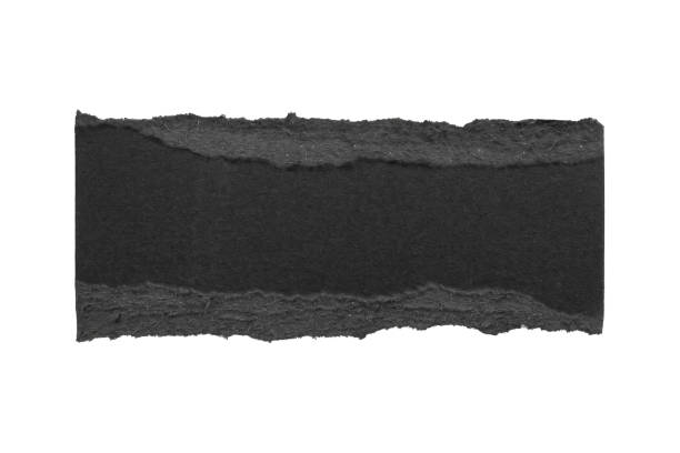 istock Black ripped paper torn edges strips isolated on white background 1402093268