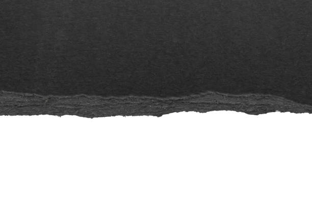 istock Black ripped paper torn edges strips isolated on white background 1402093276