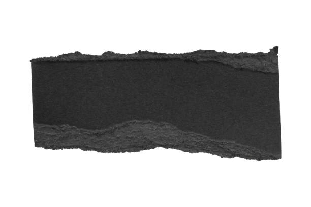 istock Black ripped paper torn edges strips isolated on white background 1402093279