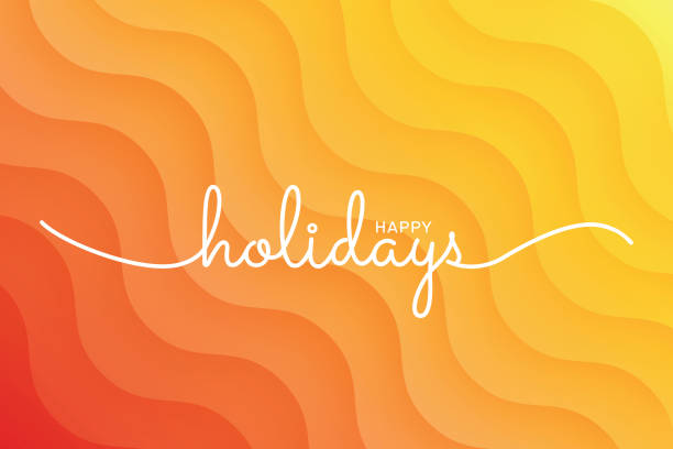 ilustraciones, imágenes clip art, dibujos animados e iconos de stock de composición de letras de happy holidays en fondo abstracto vector de stock ilustración - warm welcome