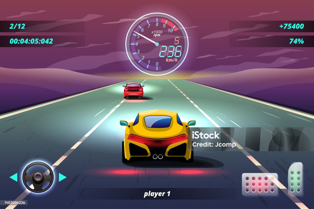 Photographic Racing Game In Game Competition Continue Player Used High Speed Car For Win In ...