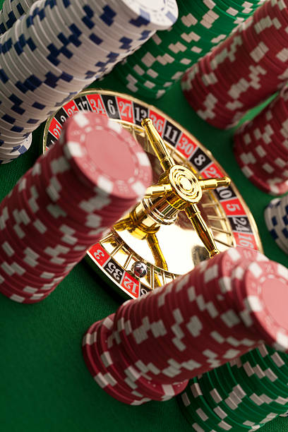 Beautiful gold roulette stock photo