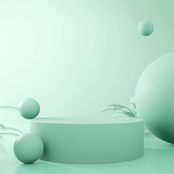 istock Abstract geometric shape,Mockup podium display for product presentation 1402102633
