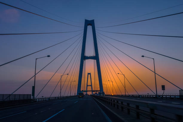 istock Dawn of Meiko Triton Isewangan Expressway (Nagoya City, Aichi Prefecture) 1402105590