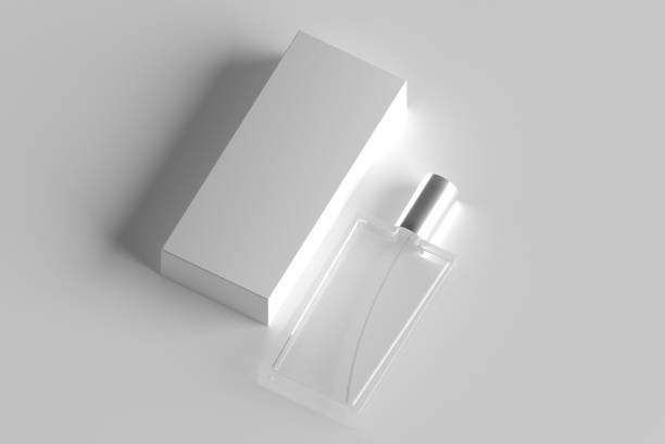 istock 3d rendering of perfume packaging mockup with place for design top view with place for design 1402107445