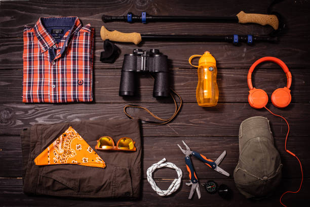 istock Hiking or adventure trip scenery flat lay copy space concept 1402110212