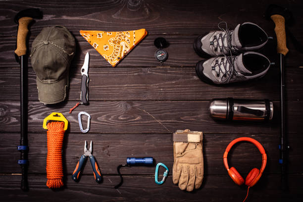 istock Hiking or adventure trip scenery flat lay copy space concept 1402110220