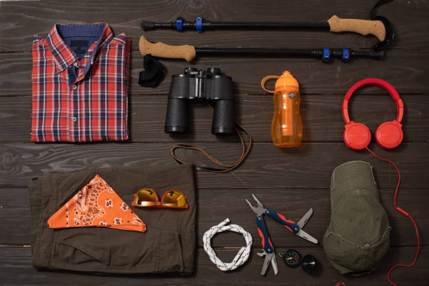 istock Hiking or adventure trip scenery flat lay copy space concept 1402110816